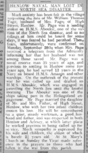 William Page Biggs Chron 2 Oct 1914